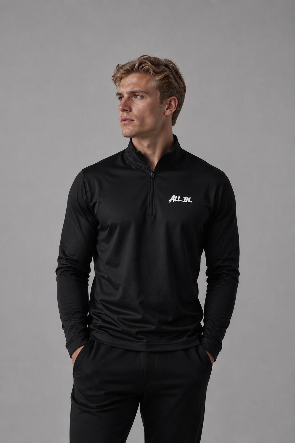 ALL IN.™ Performance Quarter Zip – Black