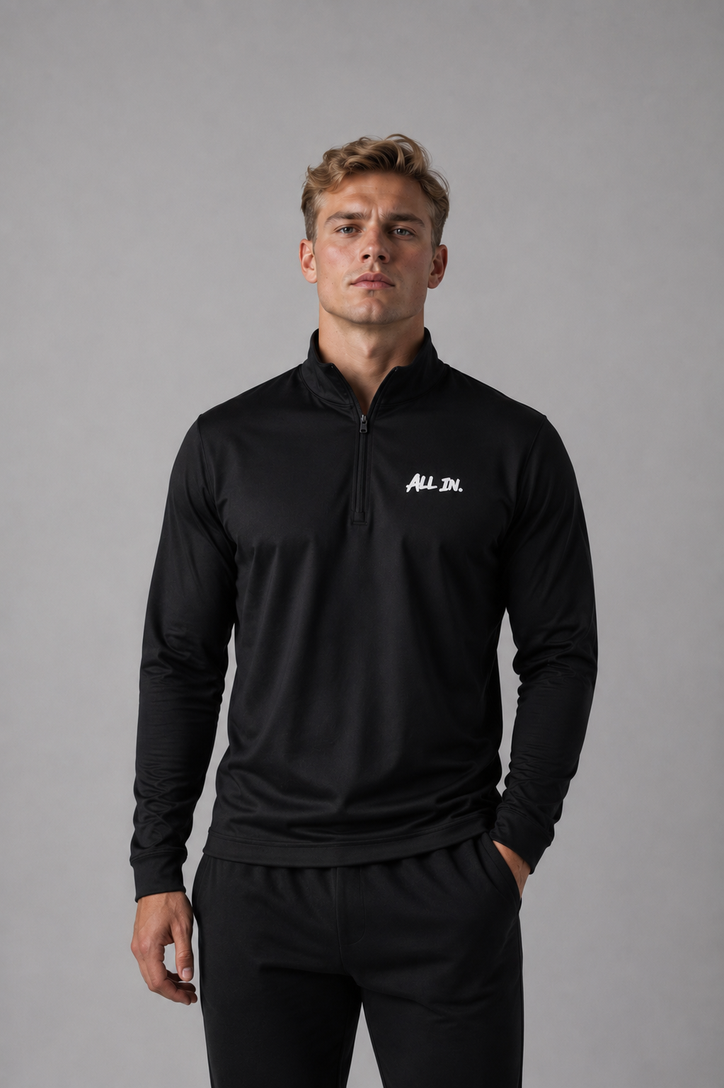 ALL IN.™ Performance Quarter Zip – Black