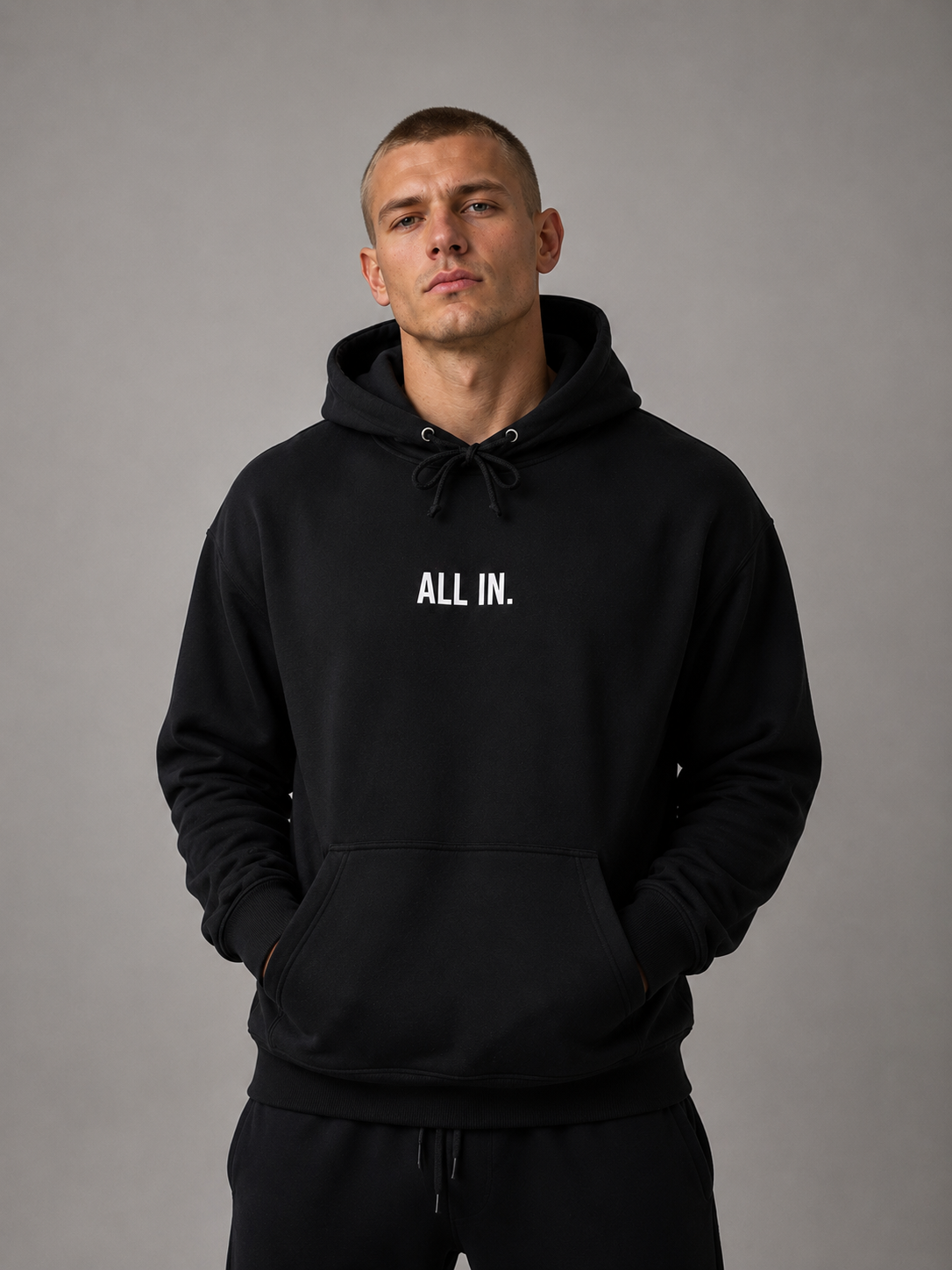 All In. Hoodie – Commitment Black