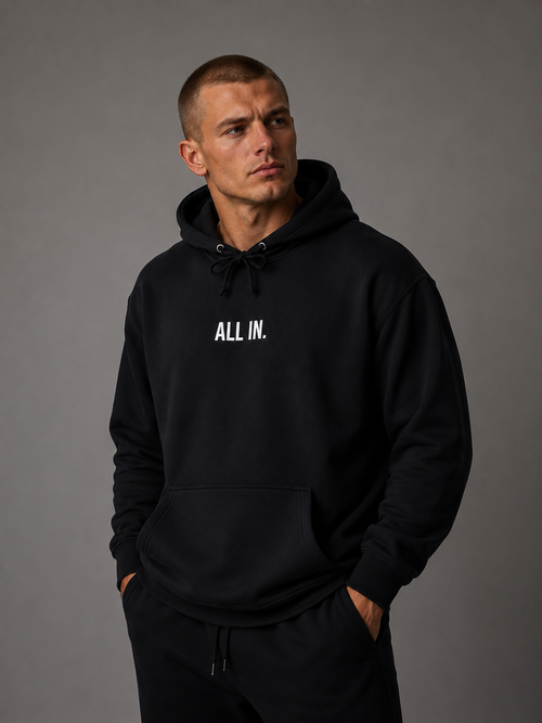 All In. Hoodie – Commitment Black