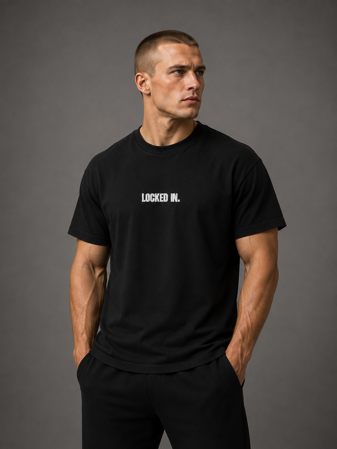 Locked In. T-Shirt – Core Black